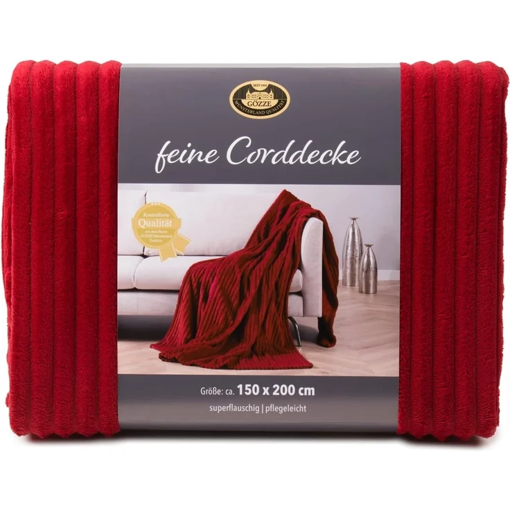 Wohndecke Feincord Kuscheldecke, Gözze, flauschig weich und wohlig warm – Bild 2