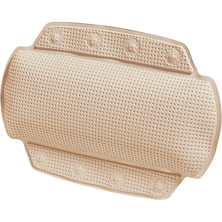 Spirella - Badewannenkissen Alaska Mit 8 Saugnäpfen Antibakteriell - Rutschhemmend Waschbar - Beige - 23x32 cm