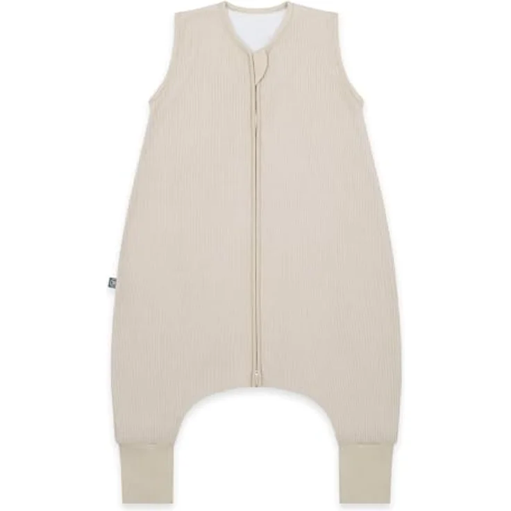 Emma & Noah Schlafsack mit Füßen 1.0 TOG, Essential Beige 90cm (Emma & Noah GmbH) – Bild 2