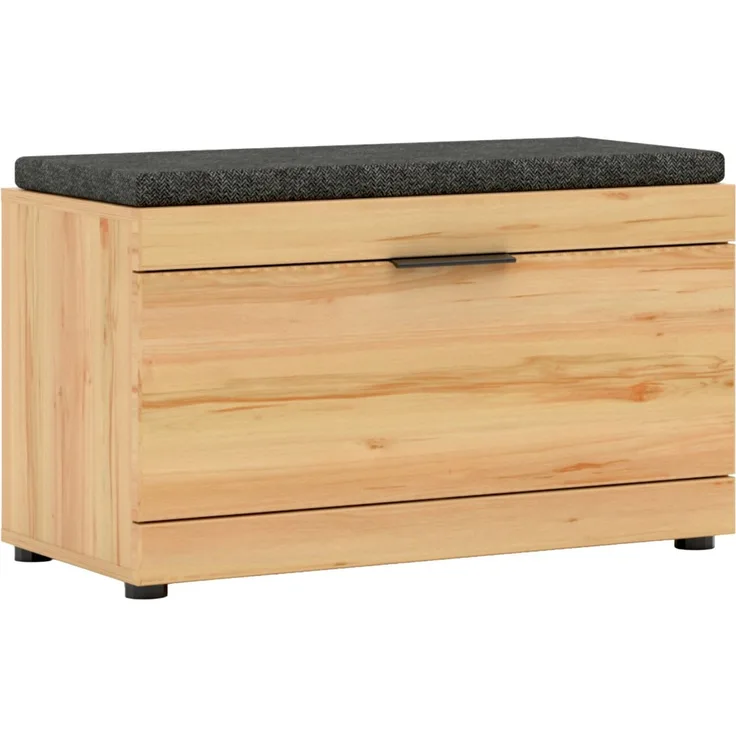 XORA 'OHIO' Garderobenbank, MDF Wildbuche, 80 x 49 x 40 cm, mit Sitzkissen und Platz für 9 Paar Schuhe