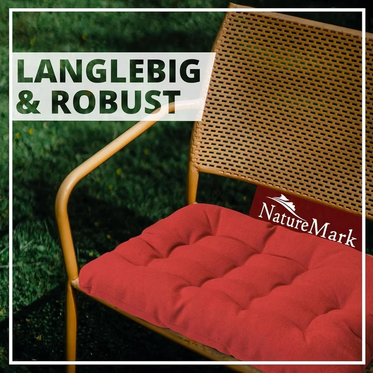 NatureMark Sitzkissen Sitzkissen 40 X 40 CM, Universal Sitzpolster Kissen, schadstoffgeprüft, Rot – Bild 3