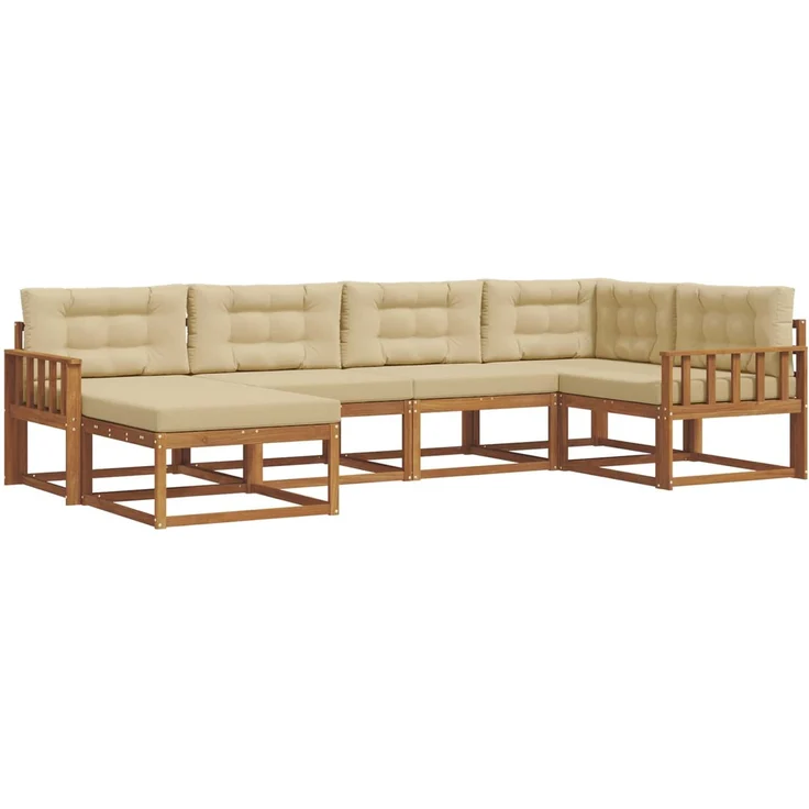 vidaXL Outdoor-Sofagarnitur 6 stk. 6-Sitzer Natur und Beige 3367821 – Bild 2