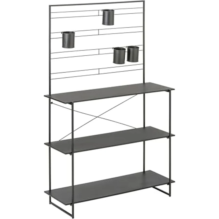 Dehner Pflanztisch Gartenarbeitstisch Provence, 100 x 40 x 160 cm, Metall, schwarz, hochwertiges Pflanzen Regal für Terrasse / Balkon – Bild 2