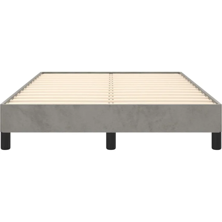 vidaXL Bettgestell ohne Matratze Hellgrau 120x190 cm Samt 3269625 – Bild 5