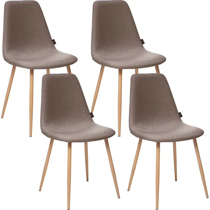 Satz von 4 skandinavischen Typ Stühle BROWN COLOUR