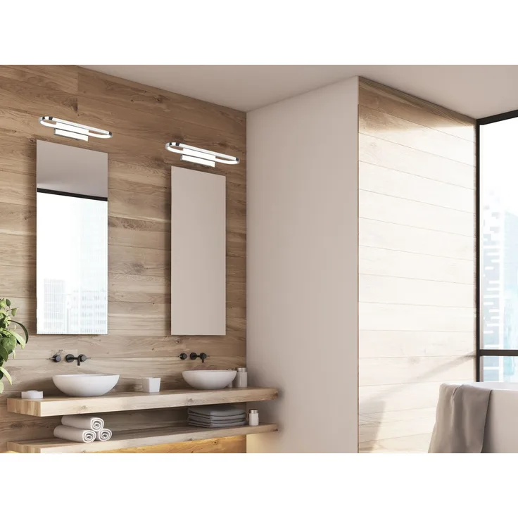 LED Badezimmer Wandleuchte 2er Set in Chrom - Spiegelleuchten, Breite 40cm