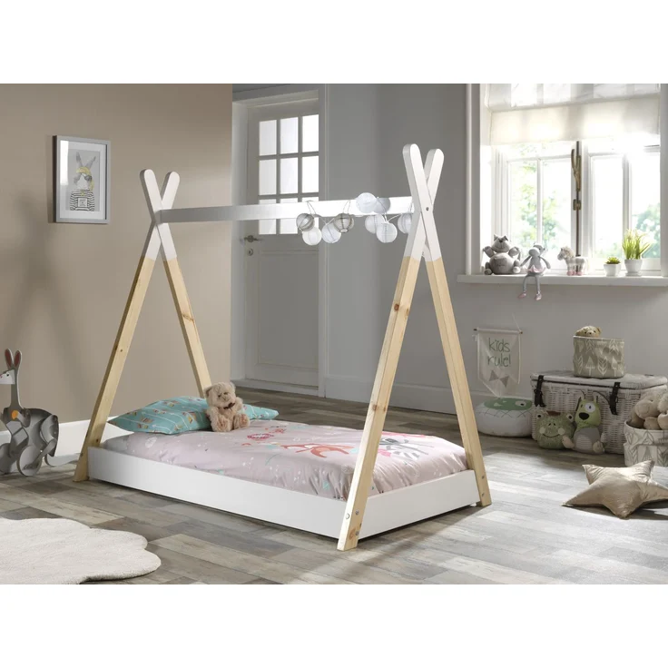 JAXX Tipi-Bett, Massivholz Kiefer natur / weiß, 70x140 cm – Bild 3