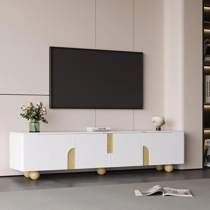 Lowboard, TV-Board, 180 cm, TV-Schrank, Fernsehschrank für Wohnzimmer, stehend – Bild 2