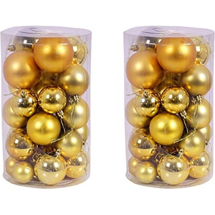 Mojawo Lichtervorhang XXL LED Tannengirlande 810cm mit 100 LED inkl. 60 Stück Baumkugeln – Bild 4