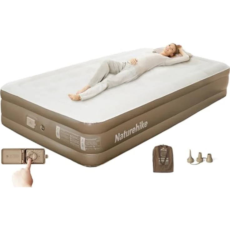 Naturehike Luftmatratze 1 Personen Selbstaufblasend mit Akkupumpe - Aufblasbares Gästebett 190x100x38cm für Camping & Zuhause, Leicht, Bequem und Schnell aufblasbar – Bild 1