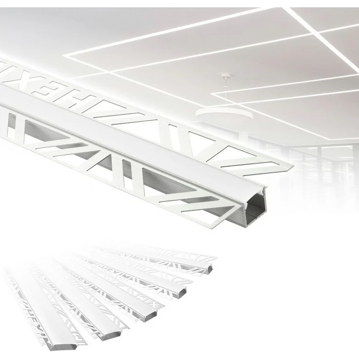 Hexim LED-Stripe-Profil 2m Trockenbauprofil Alu LED Profil Unterputz (2m/1Stk, ALED-1 12mm), 2m Trockenbauprofil Alu LED Profil Unterputz (2m/1Stk, ALED-1 12mm) – Bild 4