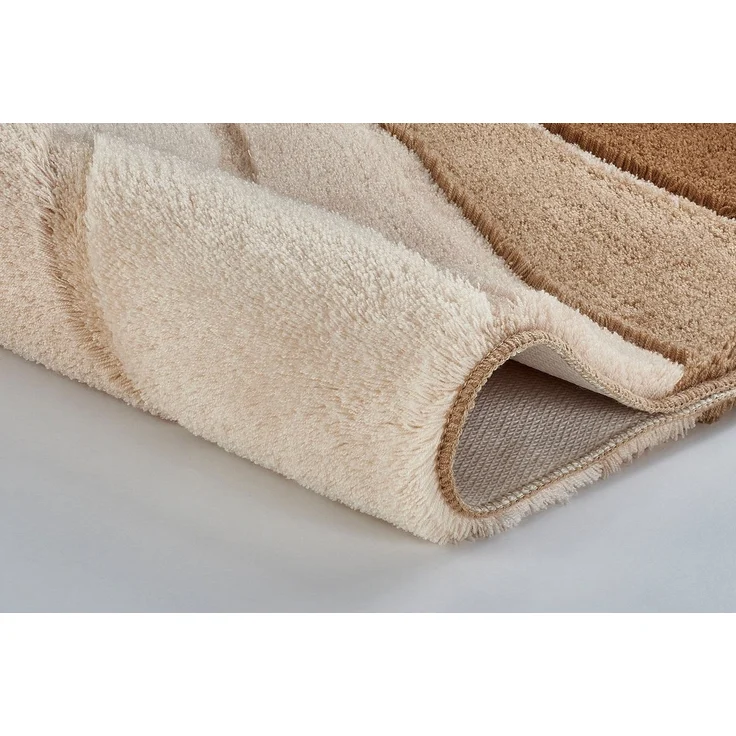 Kleine Wolke Badematte Ocean, Badvorleger, Badezimmer Teppich, Höhe 21 mm, rutschhemmend beschichtet, fußbodenheizungsgeeignet, Kunstfaser, rechteckig, Badteppich, Wellen Design, mit Farbverlauf, Hoch-Tief Effekt, waschbar – Bild 2