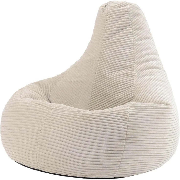 icon Sitzsack „Dalton“, Beige, Cord, Groß, Sitzsäcke für das Wohnzimmer, Schlafzimmer, Sitzsack-Sessel für Erwachsene