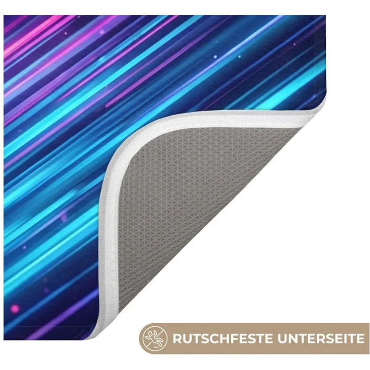 OnlyWow Badematte Geschwindigkeit - Kosmos - Farbenfroh, Höhe 10 mm, Polyester, Rechteckig, Badezimmerteppich, Badteppich, Rutschfest, Badvorleger, Waschbar – Bild 3