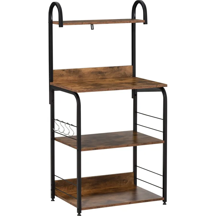Mikrowellenschrank, 60.0×40.0×125.0cm, Braun rustikal, MELAYR