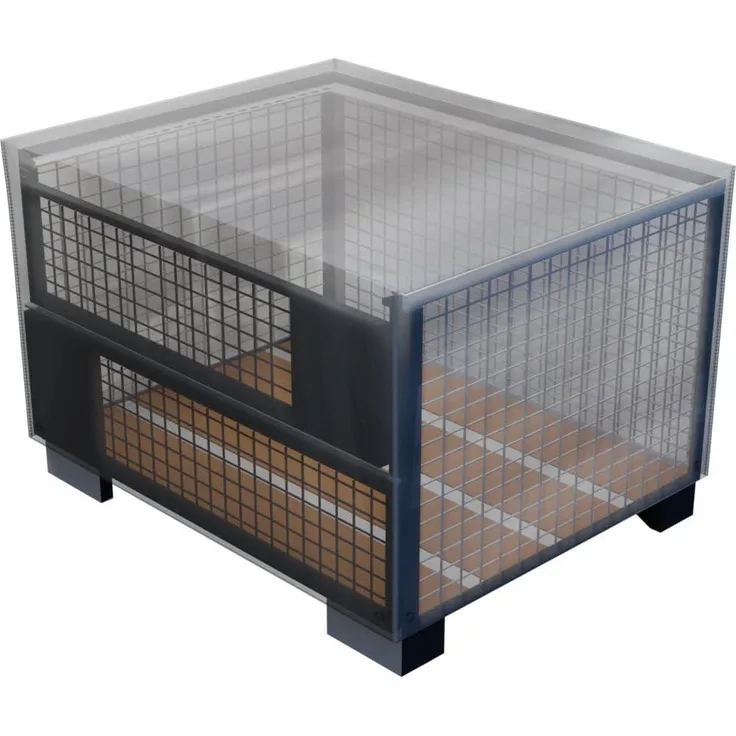 GRASEKAMP Qualität seit 1972 Abdeckhaube Gitterbox 125 x 85 x 95 cm PVC Transparent wasserdicht UV stabil Schutzhaube Abdeckplane Staubschutz