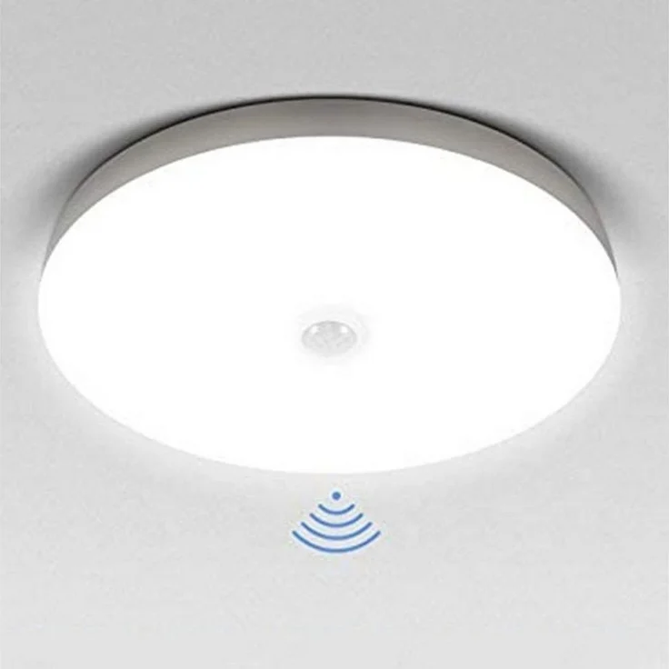LETGOSPT Deckenleuchte LED Deckenleuchte mit Bewegungsmelder Sensor Leuchte Balkon Lampe, IP54 Wasserfest, LED fest integriert, Kaltweiß, 18W 1800LM, Deckenlampe 6500K für Balkon Flur Garage Treppe Gang – Bild 1