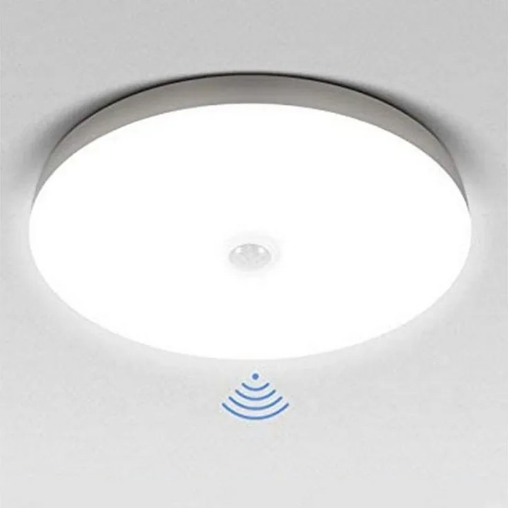 LETGOSPT Deckenleuchte LED Deckenleuchte mit Bewegungsmelder Sensor Leuchte Balkon Lampe, IP54 Wasserfest, LED fest integriert, Kaltweiß, 18W 1800LM, Deckenlampe 6500K für Balkon Flur Garage Treppe Gang