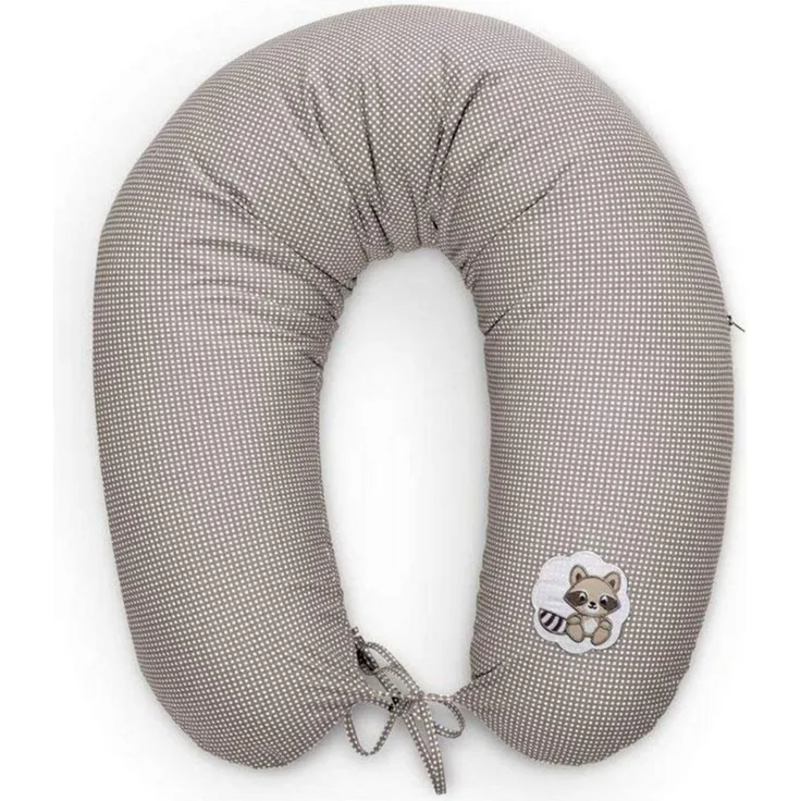 Sei Design Stillkissen Schwangerschaftskissen 170x30 cm, Füllung: schadstoffgeprüfte 3-D Faserbällchen Taupe-Waschbär