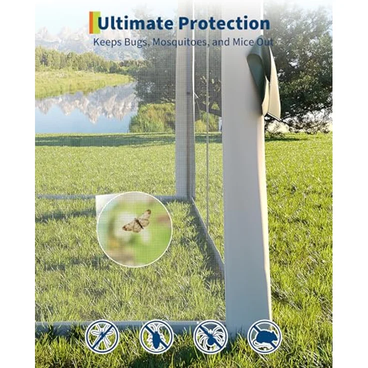 Faltpavillon Moskitonetz 3x3 m mit 4 Seitenteilen – Pop Up Pavillon wasserdicht & stabil, UV-Schutz 50+, höhenverstellbar, Doppeldach Pavillion für Patio & Familie (Pastellblau + Grau) – Bild 6