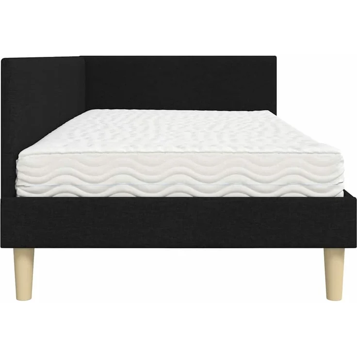 vidaXL Eckbettgestell mit Matratze 2 stk. Schwarz 90 x 190 cm Stoff 3393735 – Bild 8