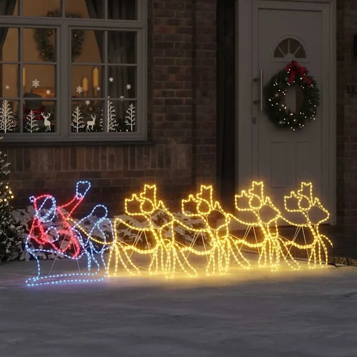 vidaXL Weihnachtsdekoration Mehrfarbig 69 x 79 cm PVC 1224 LEDs 42019616