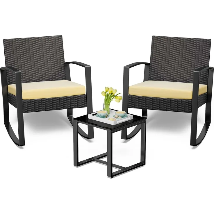 Bealife Gartenmöbel Set, Lounge Gartenmöbel Set Balkon 2 Personen，Balkonmöbel Kleiner Balkon Outdoor, Gartenmöbel für Veranden, Innenhöfe, Terrassen, Balkone, Poolränder