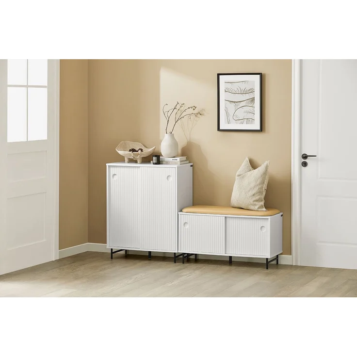 SoBuy FSB62-W Schuhschrank, MDF, Lackiert, Weiß, 70 x 87 x 37 cm – Bild 8