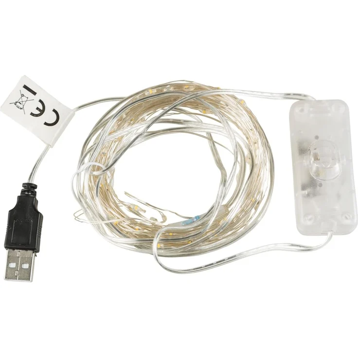 Idena 31483 - LED Micro Lichterkette mit 120 LEDs in Warmweiß, mit USB Stecker und Schalter, ca. 13,5 m lang, Deko für Innen, zum Basteln, als Party Deko, Weihnachtsdeko, zur Hochzeit – Bild 4