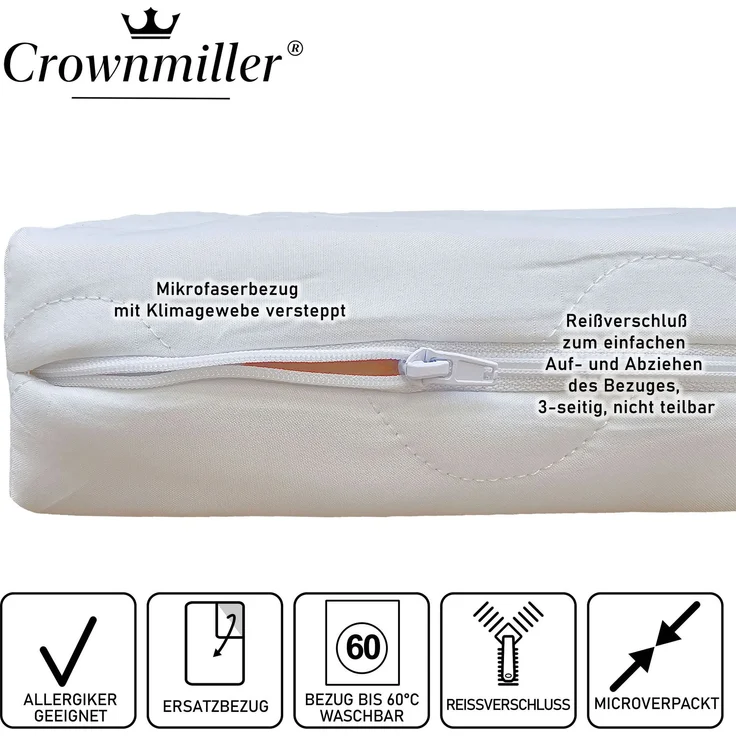 Crownmiller Topperbezug 160x200cm, für Topper von 5-7 cm, waschbar bis 60°C, OEKOTex100 – Bild 2