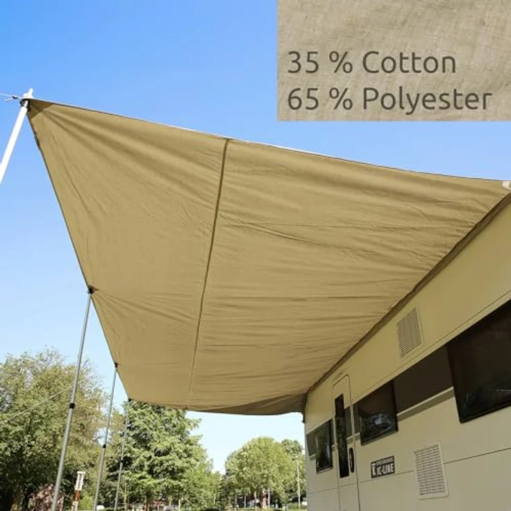 yourGEAR Sonnensegel your GEAR Caravan Tarp TC 500 x 240 - Wohnwagen Baumwoll-Sonnensegel – Bild 4