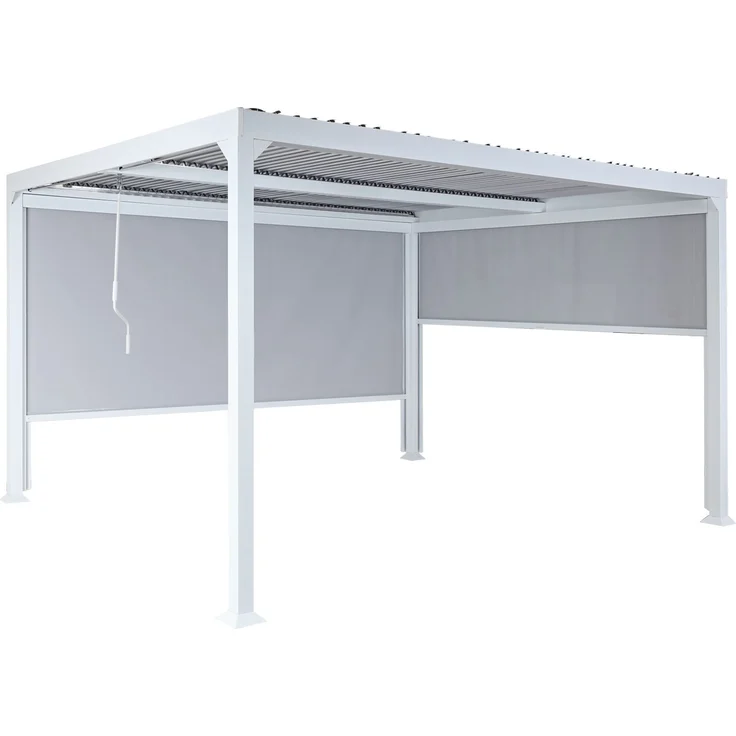 Mendler 'HWC-L41' Pergola mit 2 Seitenwände, Metall weiß, 3x3,7 m – Bild 8