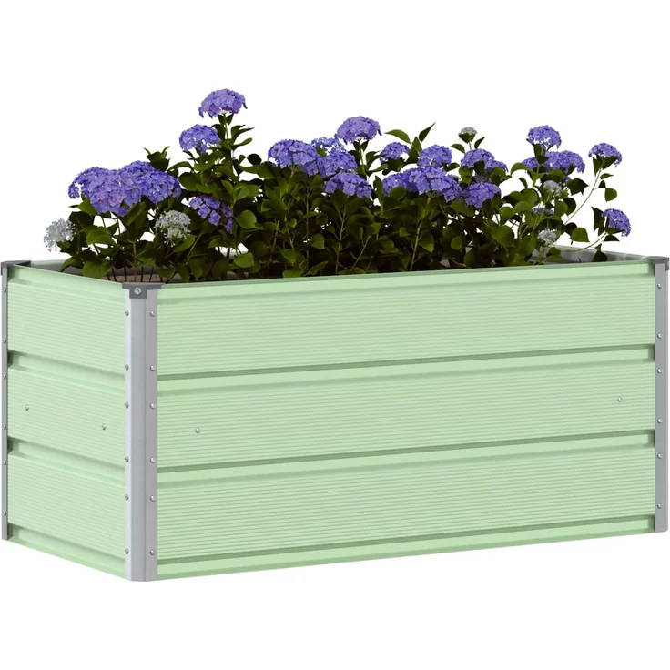 vidaXL Pflanzkübel Pastellgrün 100 x 50 x 45 cm Verzinkter Stahl 42018254 – Bild 2
