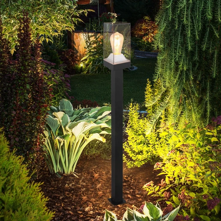 Stehleuchte, Aluminium schwarz, Kunststoff klar, H 100 cm – Bild 2