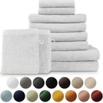 Blumtal Handtuch Set Blumtal 10 Teilig - Handtücher Set 100% Baumwolle, weich und saugstark, Frottee (10er Set), 2 Bade-, 4 Hand-, 2 Gästetücher + 2 Waschlappen