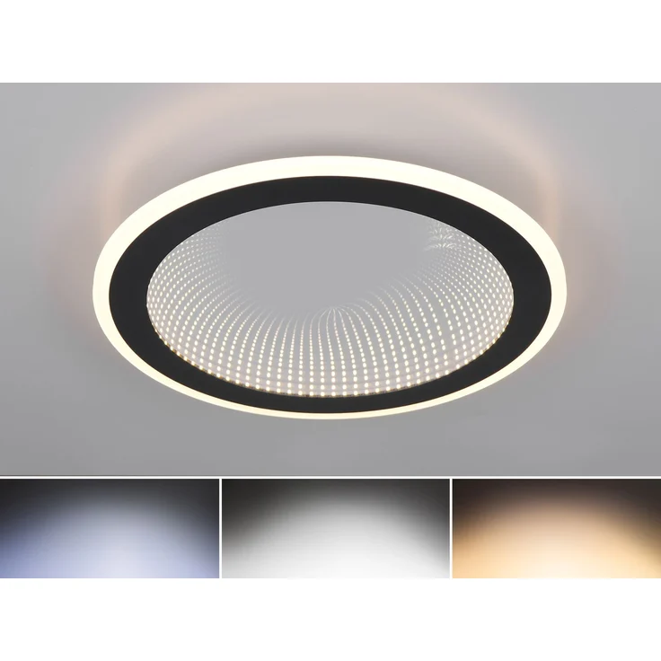Reality LED Deckenleuchte Glace 21,5W schwarz Metall warmweiß-kaltweiß – Bild 1