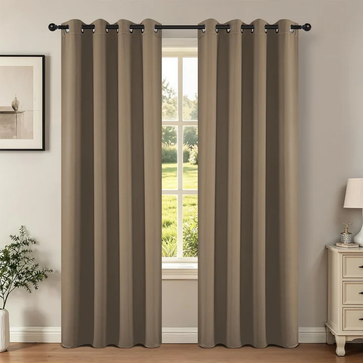 Joydeco Verdunkelungsvorhänge, 2 Paneele, thermische Isolierung, Raumverdunkelung, mit Ösen, für Weihnachten, Wohnzimmer, Schlafzimmer, Fenster, Länge ca. 300 cm