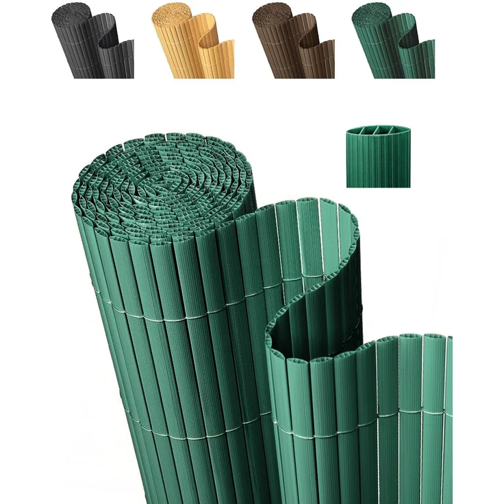 paramondo PVC Sichtschutzmatte Sichtschutzzaun 60x300 cm, Dreifache Verstärkung für Garten Terrasse, Privatsphäre Balkon Sichtschutz Zaun Windschutz Wetterfest mit Strukturierter Oberfläche, Grün