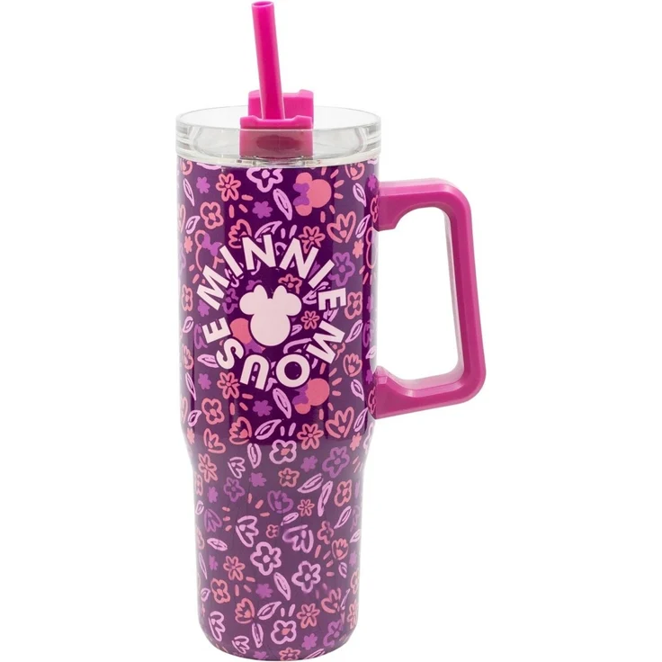 Disney Minnie Mouse XL Cool Mug 920 ml Edelstahl Thermobecher mit Strohhalm – Bild 2