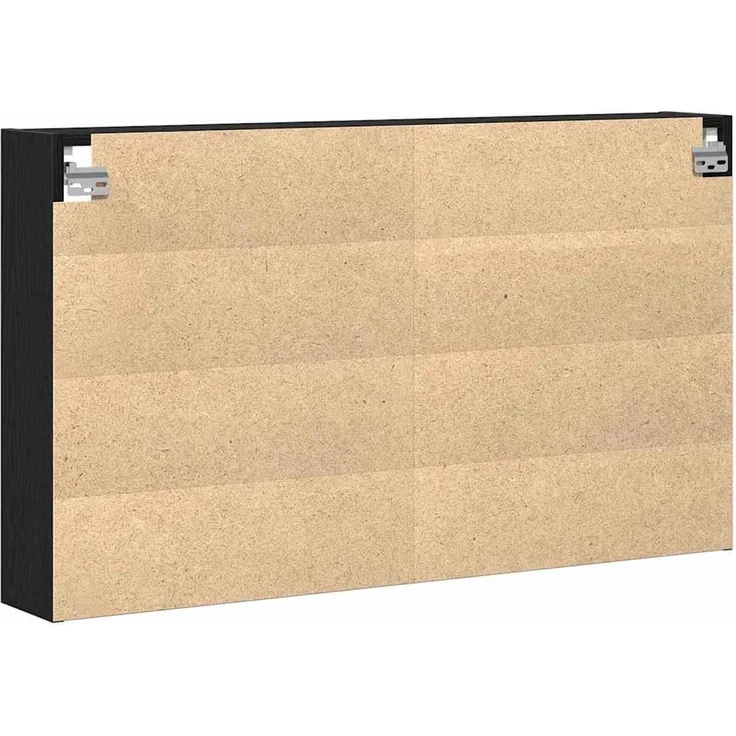 vidaXL Vitrine Schwarz Eichen-Optik 100 x 15 x 58 cm Holzwerkstoff 873906 – Bild 7