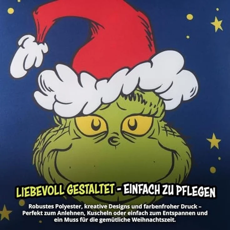 United Labels® Dekokissen The Grinch Kissen - Plüsch Zierkissen Kopfkissen 30 x 30 cm – Bild 5