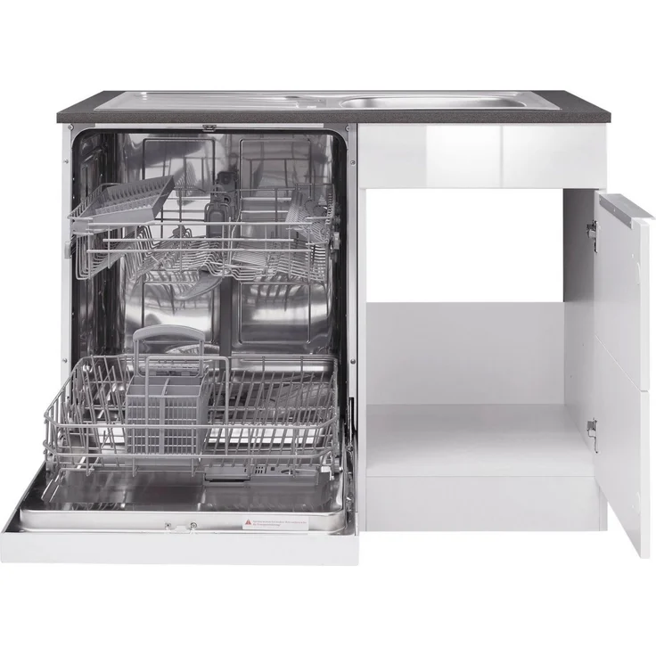 KOCHSTATION Spülenschrank KS-Brindisi 110 cm breit, inkl. Möbeltür für Geschirrspüler sowie Einbauspüle – Bild 2