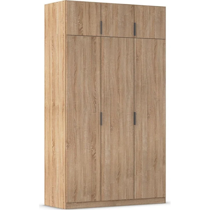 Rauch Möbel Lagoa, Kleiderschrank, Garderobe für Schlafzimmer, Kinderzimmer, Jugendzimmer 6-türig, mit Zubehör Classic, Farbe Eiche Sonoma, Holz, Breite 136 – Bild 1