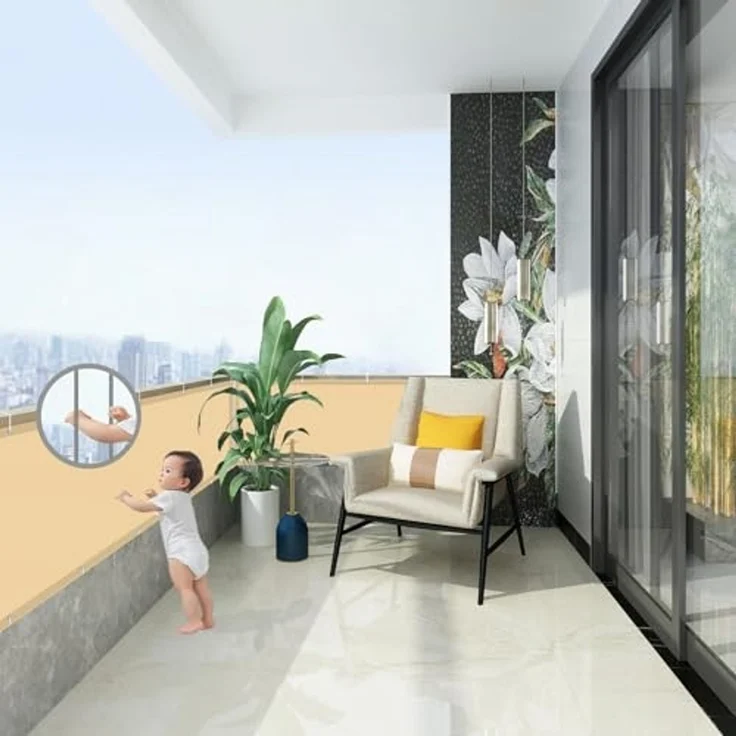AXT SHADE Balkon Sichtschutz Wetterfest 75x400 cm Balkonverkleidung Balkonabdeckung Balkonbespannung Blickdichte Windschutz und UV-Schutz mit Kabelbinder für Balkongeländer-Sand – Bild 4