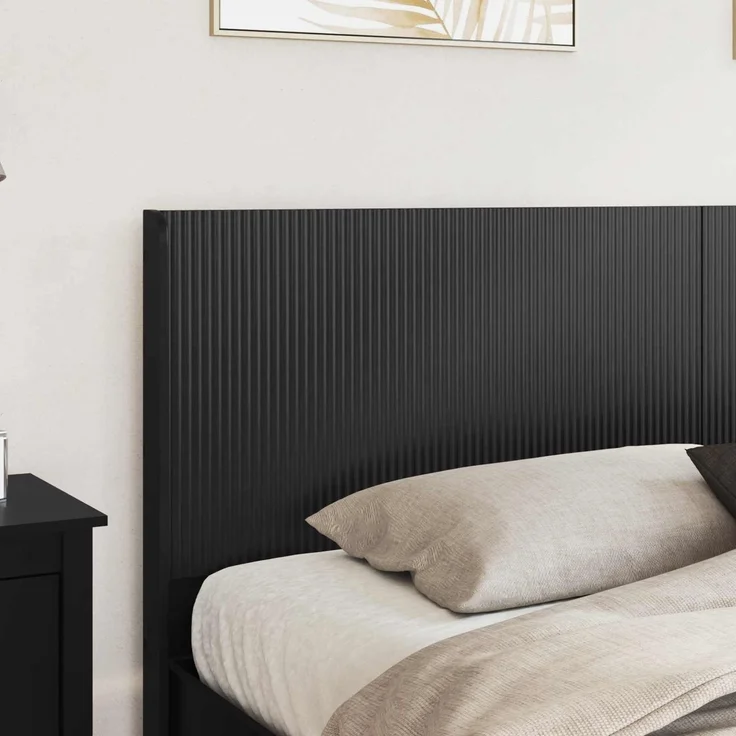 vidaXL Bettgestell mit Stauraum und Kopfteil Schwarz 200 x 200 cm 3413918 – Bild 3