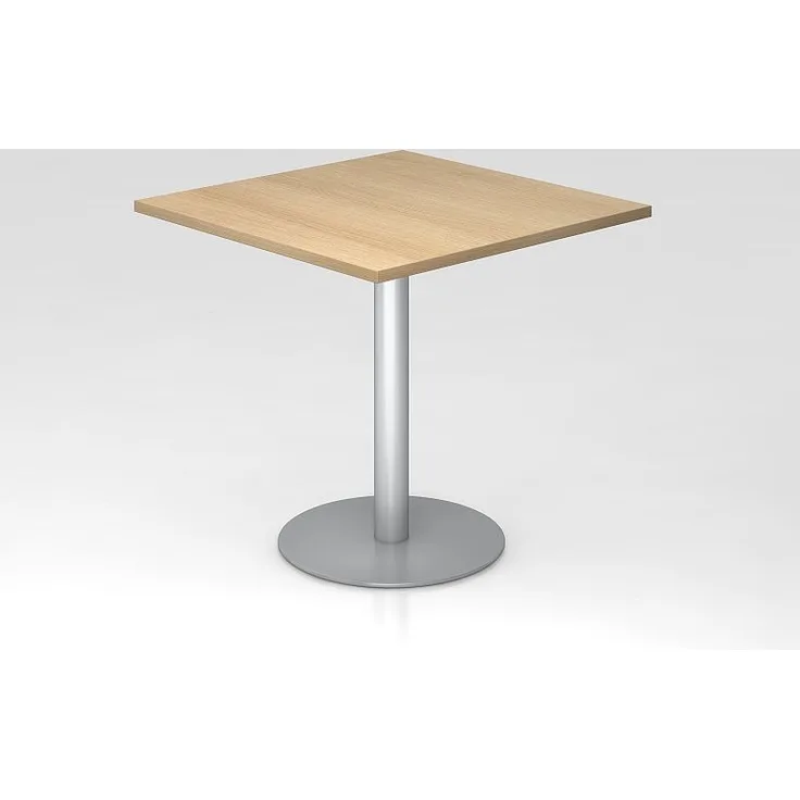 Besprechungstisch STF08 80x80cm Eiche Gestellfarbe: Chrom