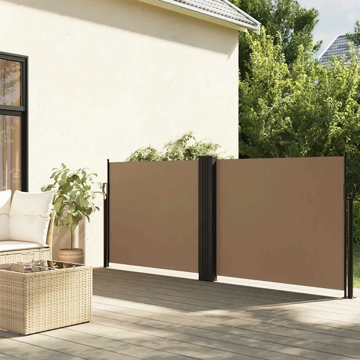 Seitenmarkise Ausziehbar, Balkon Sichtschutz Taupe 100x600 cm – Bild 1