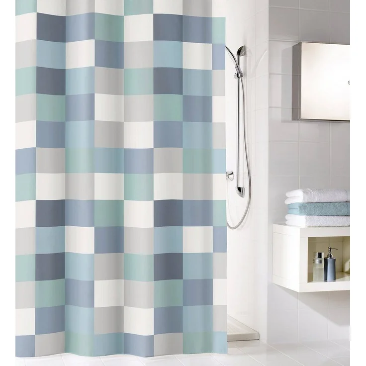 Kleine Wolke Duschvorhang Check Breite 180 cm (1-tlg), inklusive Duschvorhangringe – Bild 1