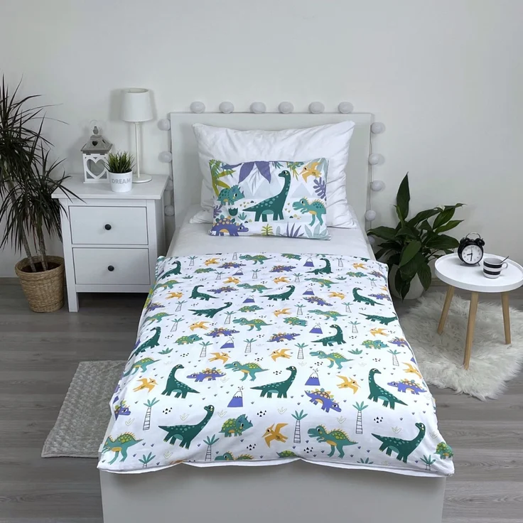 Dino Baby Bettwäsche Set 100x135 - 40x60 cm Baumwolle Kinderbettwäsche – Bild 3