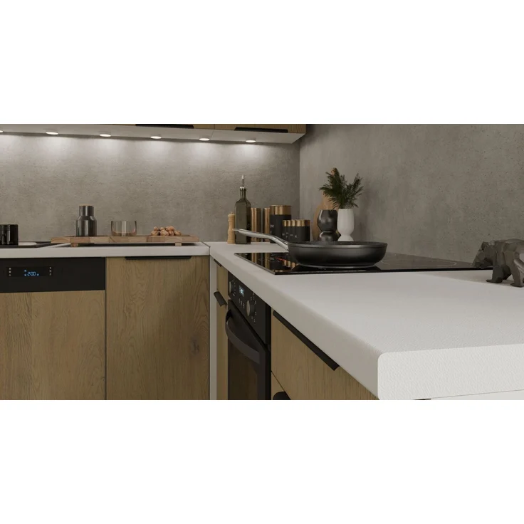 Winkelküche CREMONA ECKE 1 - 215 x 220 + 120 cm Eiche hell Küchenzeile Küchenblock Singleküche Einbauküche Küche Eckküche – Bild 4